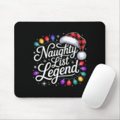 Naughty List Legend Xmas Lights Buffalo Plaid Red  マウスパッド (マウス)