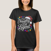 Naughty List Legend Xmas Lights Buffalo Plaid Red  Tシャツ (正面)