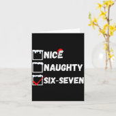 Naughty Nice 67 Christmas Checklist Fun Six Seven  カード (黄色い花)