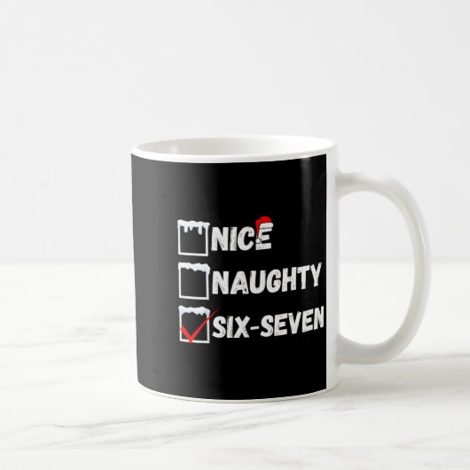 Naughty Nice 67 Christmas Checklist Fun Six Seven コーヒーマグカップ (右)