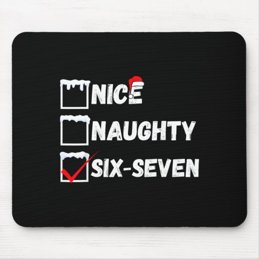 Naughty Nice 67 Christmas Checklist Fun Six Seven マウスパッド (正面)