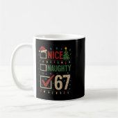 Naughty Nice 67 Christmas Humor  コーヒーマグカップ (左)