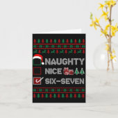 Naughty Nice 6 7 Funny Brainrot Meme Ugly Xmas Six カード (黄色い花)