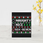Naughty Nice 6-7 Funny Brainrot Meme Ugly Xmas Six カード (黄色い花)