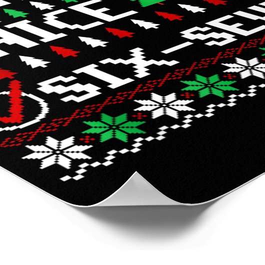 Naughty Nice 6-7 Funny Brainrot Meme Ugly Xmas Six ポスター (角)