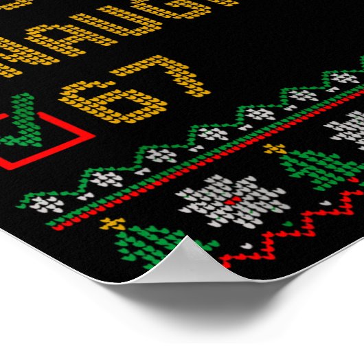 Naughty Nice 6 7 Funny Brainrot Meme Ugly Xmas Six ポスター (角)