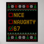 Naughty Nice 6 7 Funny Brainrot Meme Ugly Xmas Six ポスター (正面)