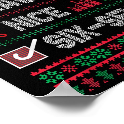 Naughty Nice 6 7 Funny Brainrot Meme Ugly Xmas Six ポスター (角)