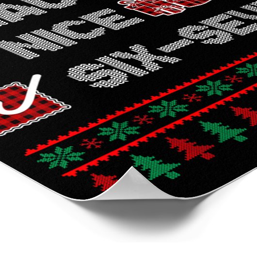 Naughty Nice 6 7 Funny Brainrot Meme Ugly Xmas Six ポスター (角)