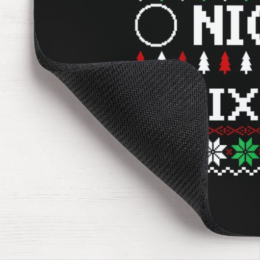 Naughty Nice 6-7 Funny Brainrot Meme Ugly Xmas Six マウスパッド (コーナー)