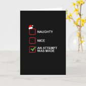 Naughty Nice Attempt Made Funny Christmas List カード (黄色い花)