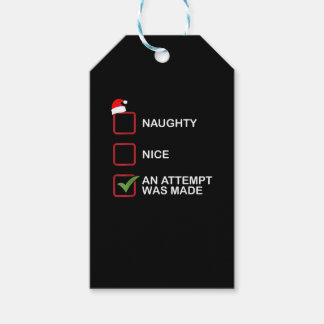 Naughty Nice Attempt Made Funny Christmas List ギフトタグ