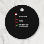 Naughty Nice Attempt Made Funny Christmas List フェイバータグ (正面)