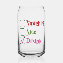 Naughty Nice Drunk Funny Holiday Christmas ガラス缶
