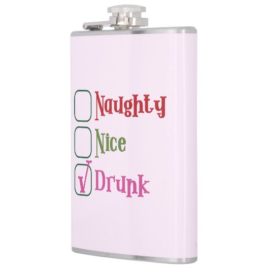 Naughty Nice Drunk Funny Holiday Christmas Mug フラスク (左)