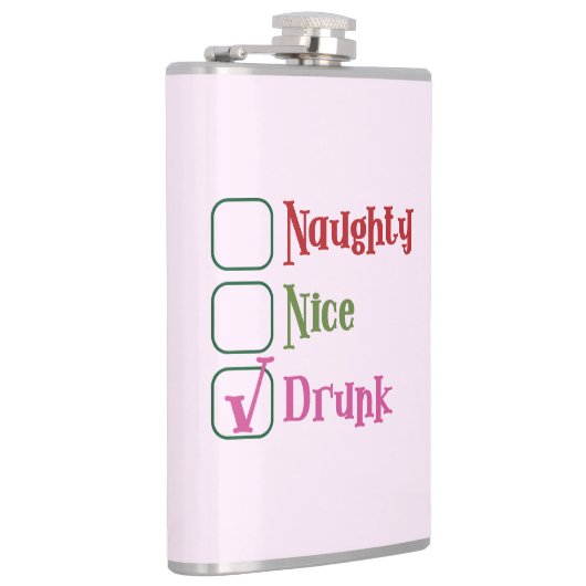 Naughty Nice Drunk Funny Holiday Christmas Mug フラスク (右)