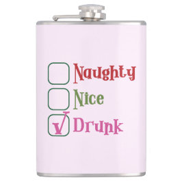 Naughty Nice Drunk Funny Holiday Christmas Mug フラスク