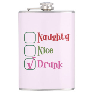 Naughty Nice Drunk Funny Holiday Christmas Mug フラスク
