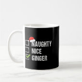 Naughty Nice Ginger Redhead Santa Hat Irish Christ コーヒーマグカップ (左)