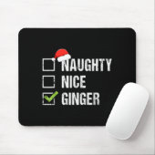 Naughty Nice Ginger Redhead Santa Hat Irish Christ マウスパッド (マウス)