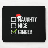 Naughty Nice Ginger Redhead Santa Hat Irish Christ マウスパッド (正面)