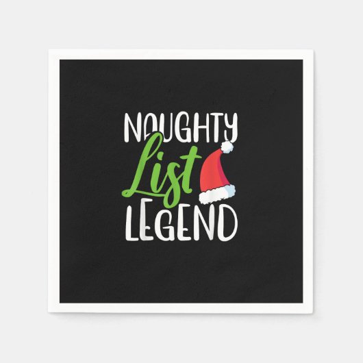 Naughty Nice Holiday List Funny Seasonal Humor  スタンダードカクテルナプキン (正面)