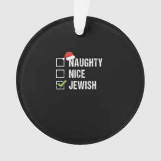 Naughty Nice Jewish Santa Christmas オーナメント