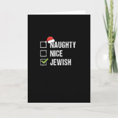 Naughty Nice Jewish Santa Christmas カード (正面)