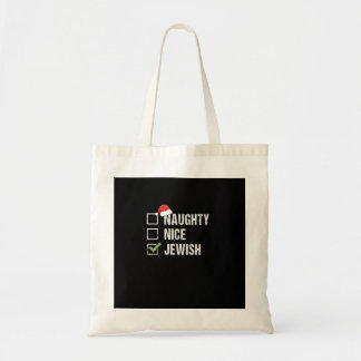 Naughty Nice Jewish Santa Christmas Tote Bag トートバッグ