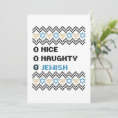 Naughty Nice Jewish Santa Christmas Ugly Sweater サンキューカード (スタンド正面)