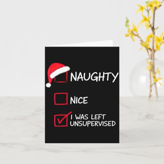 Naughty Nice List Was Left Unsupervised Christmas  カード (黄色い花)