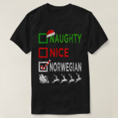 Naughty Nice Norwegian Christmas Pajamas Funny San Tシャツ (デザイン正面)