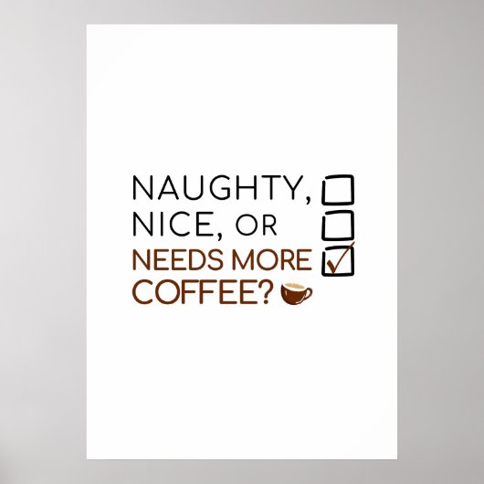 Naughty, Nice, or Needs More Coffee? Funny Holiday ポスター (正面)