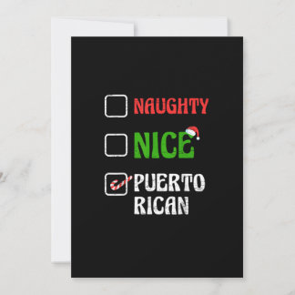 Naughty Nice Puertorican Santa Holiday Sweet シーズンカード