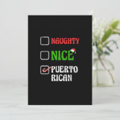Naughty Nice Puertorican Santa Holiday Sweet シーズンカード (スタンド正面)