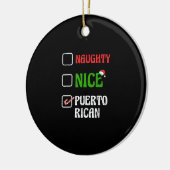 Naughty Nice Puertorican Santa Holiday Sweet セラミックオーナメント (左)