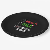 Naughty Nice Puertorican Santa Holiday Sweet  ペーパープレート (アングル)