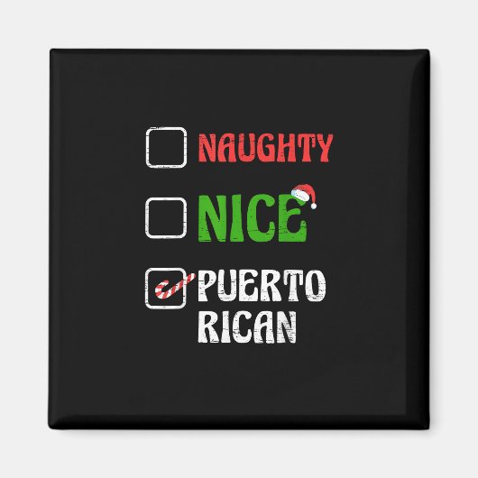 Naughty Nice Puertorican Santa Holiday Sweet  マグネット (正面)