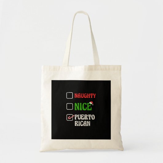 Naughty Nice Puertorican Santa Holiday SweTote Bag トートバッグ (正面)