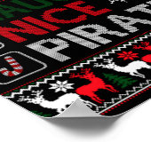 Naughty Nice Rate Funny Christmas Checklist Ugly ポスター (角)