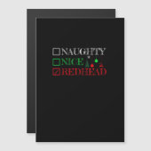 Naughty Nice Redhead Christmas Funny Holiday  (正面/裏面)