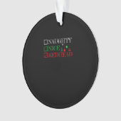 Naughty Nice Redhead Christmas Funny Holiday オーナメント (正面)