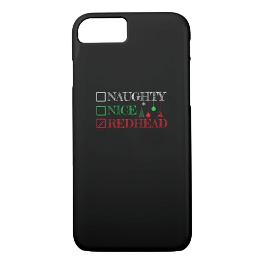 Naughty Nice Redhead Christmas Funny Holiday Case-Mate iPhoneケース (裏面)
