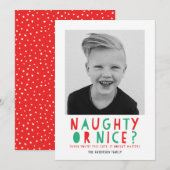 Naughty or Nice | クリスマス フォトカード (正面/裏面)