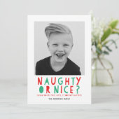 Naughty or Nice | クリスマス フォトカード (スタンド正面)