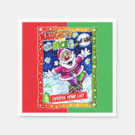Naughty or nice, choose your list スタンダードカクテルナプキン