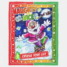 Naughty or nice, choose your list フリースブランケット