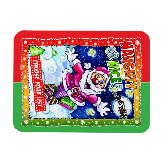 Naughty or nice, choose your list マグネット (横)