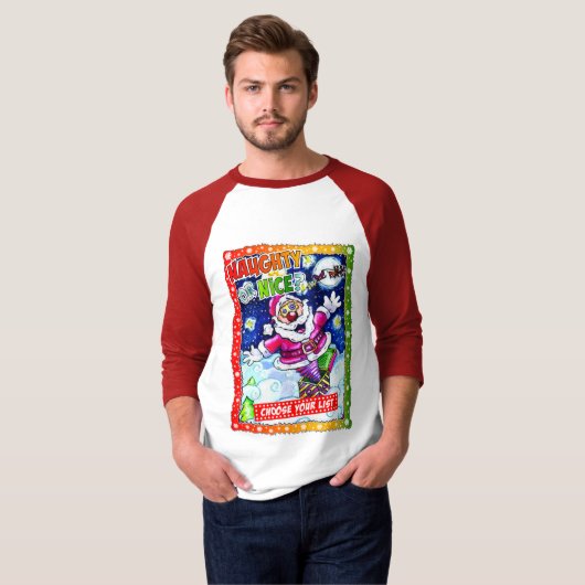Naughty or nice, choose your list tシャツ (正面フル)