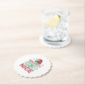  Naughty or Nice Christmas Frogs with Santa Design ペーパーコースター (インサイチュ)